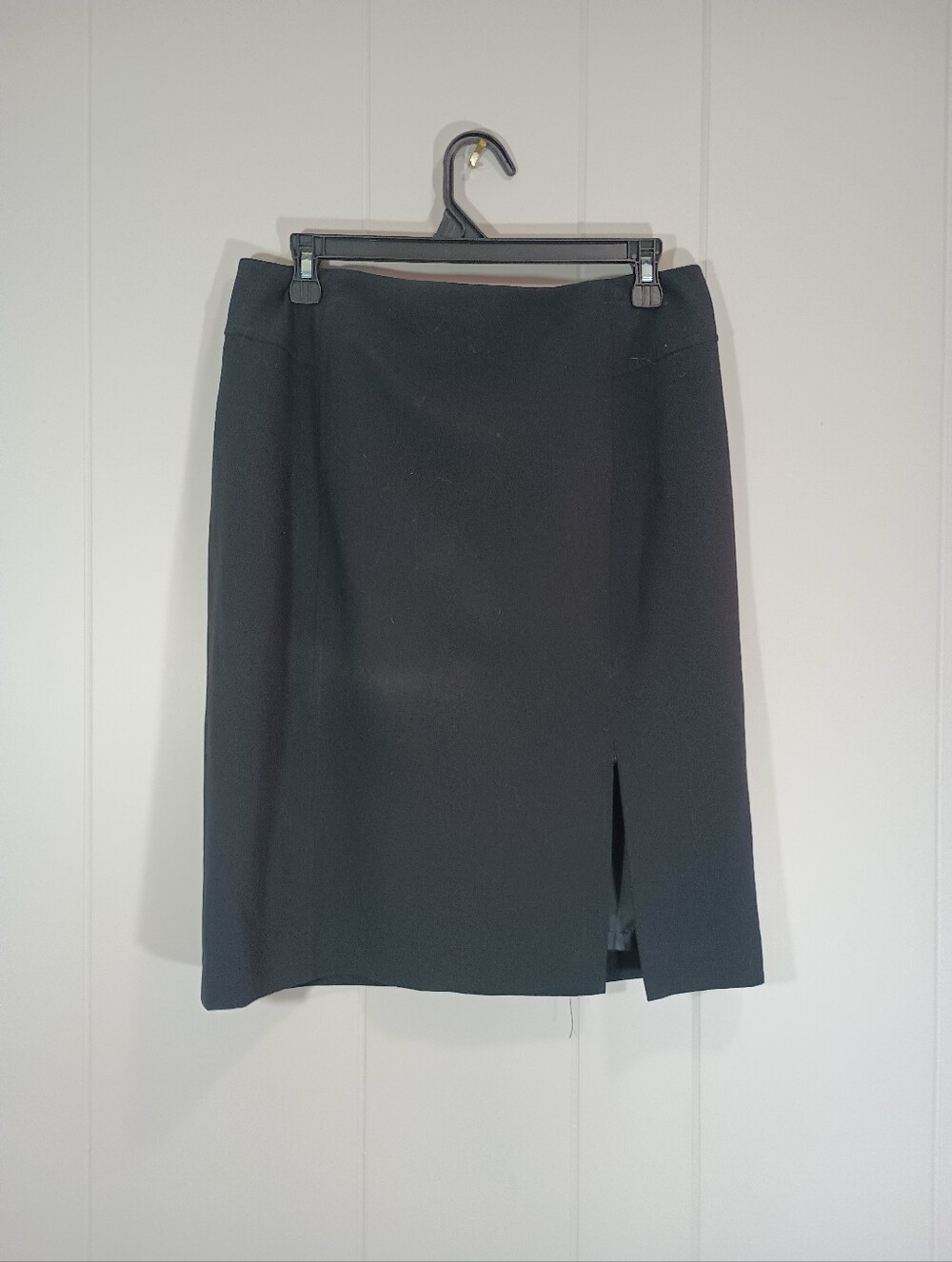 Apostrophe Black Pencil Skirt with Front Slit